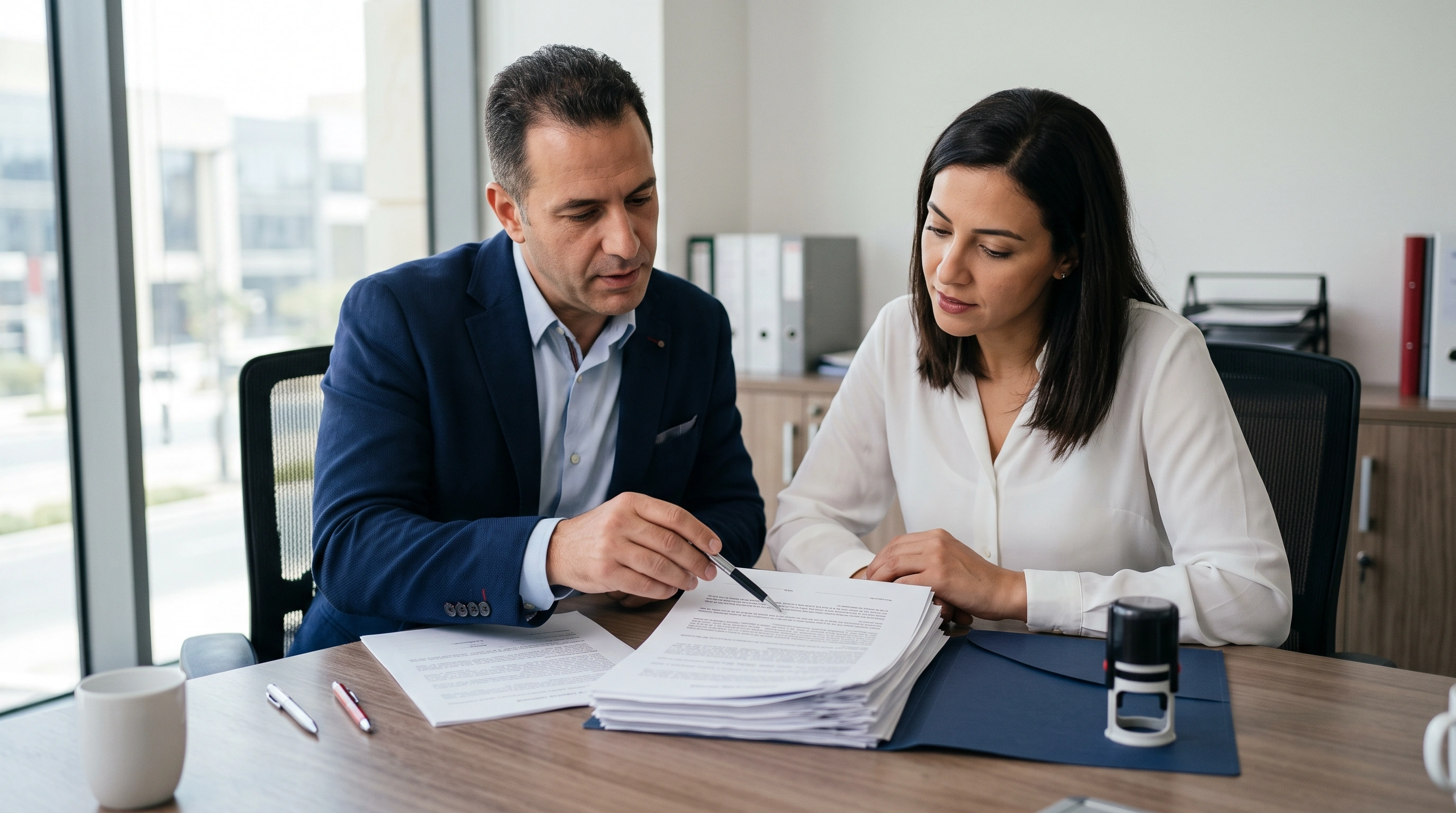 Registration paperwork for a North Coast Egypt property purchase being reviewed with an ERA Real Estate Egypt advisor